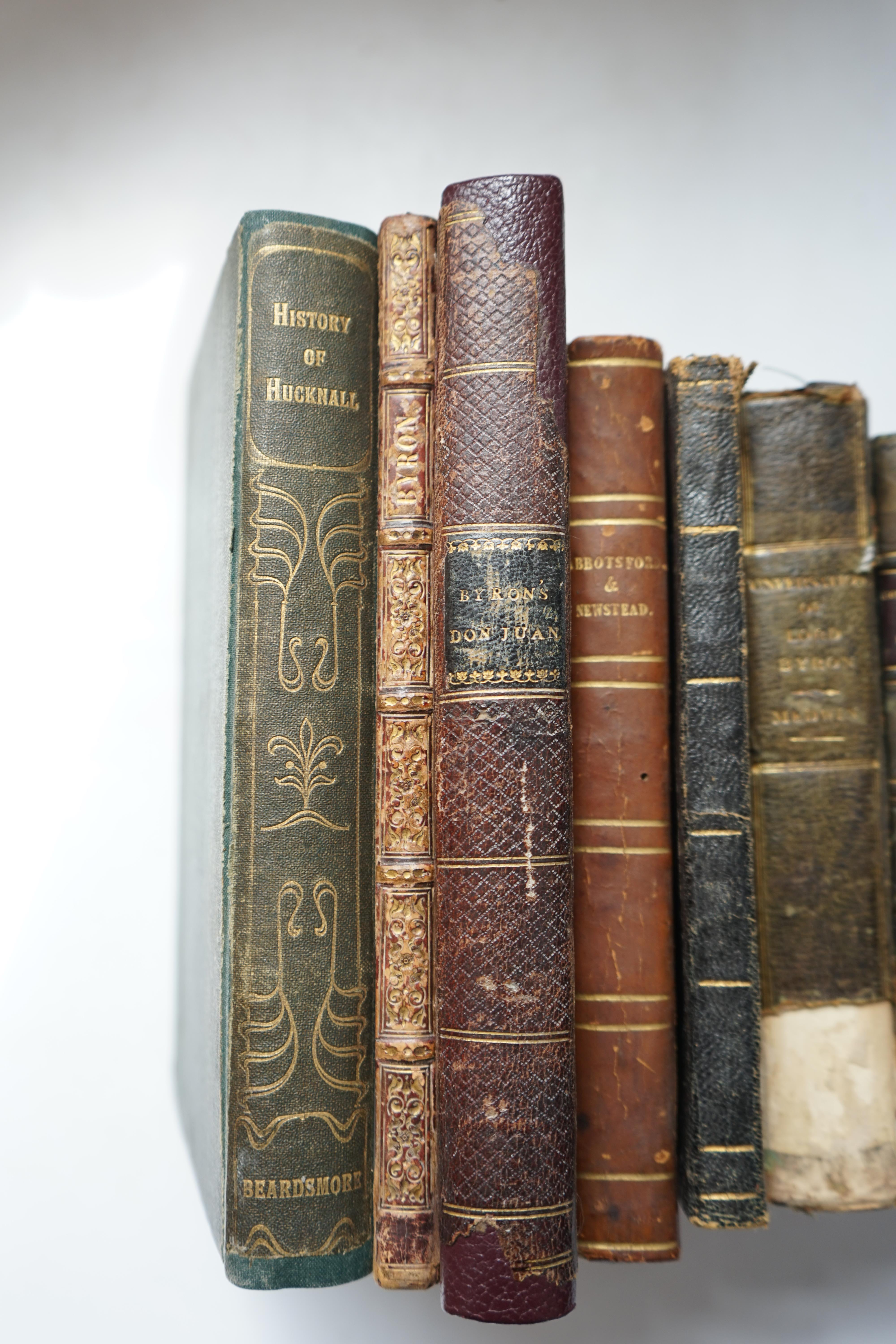 Medwin, Thomas - Conversations of Lord Byron noted During a Residence at Pisa, in the years 1821 and 1822, 2 vols, 12mo, half calf, Henry Colburn and Ruchard Bentley, London, 1830; another copy - 2 vols in 1, 8vo, half c